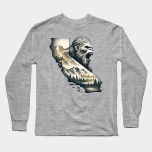 California Wilds: Bigfoot's Call - Double Exposure Art Long Sleeve T-Shirt